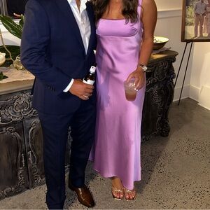 Elegant Purple Satin Dress